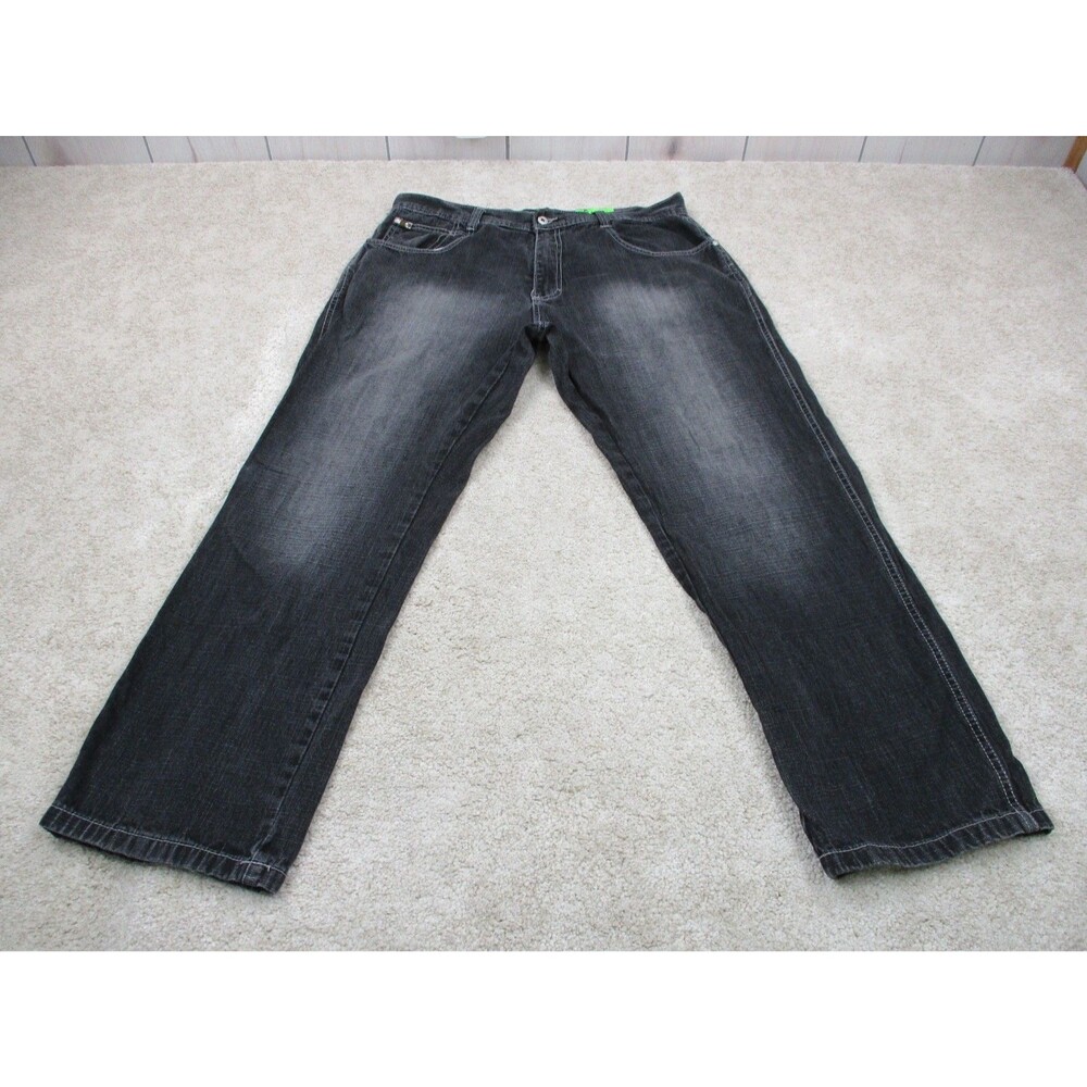 VINTAGE Southpole Jeans Mens 36 Black Wide Leg Skater Baggy Denim 36x30 Y2K